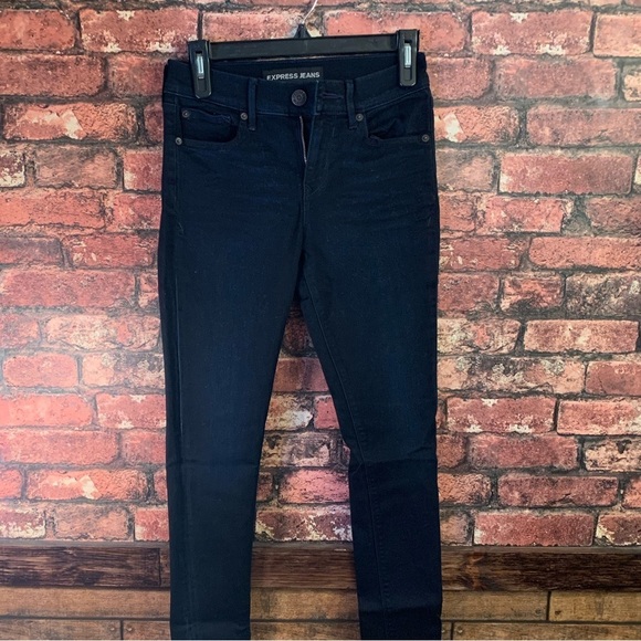 Express jeans super soft denim legging mid rise size 0 Like brand new - Picture 2 of 5